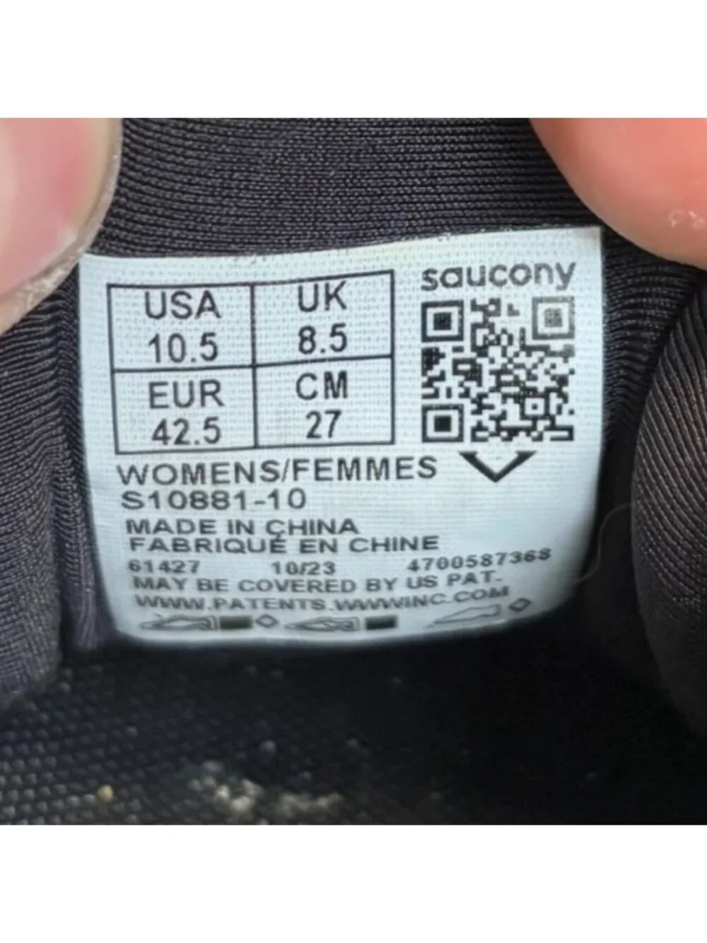 Saucony seller notes